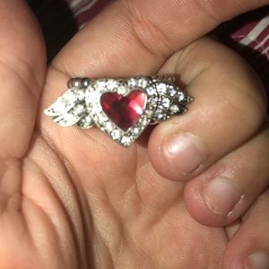 Costume Jewelrry red angel wings ring